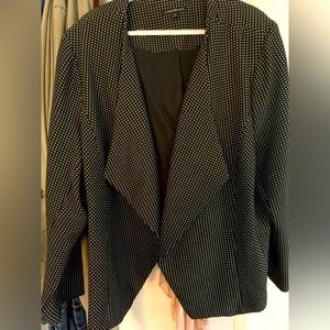 Lane Bryant size 28 open front, black and white polka dot blazer